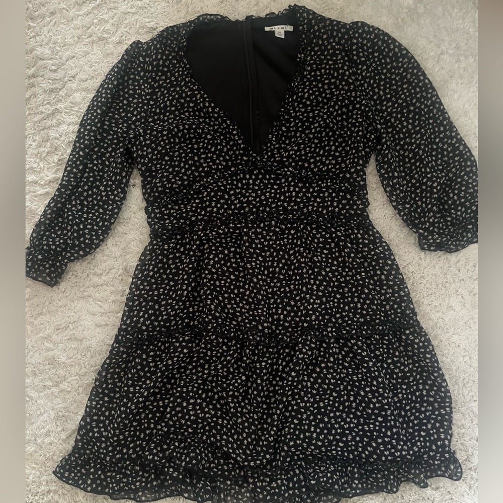 Miami Women’s Black and White Floral Dress Sz XS